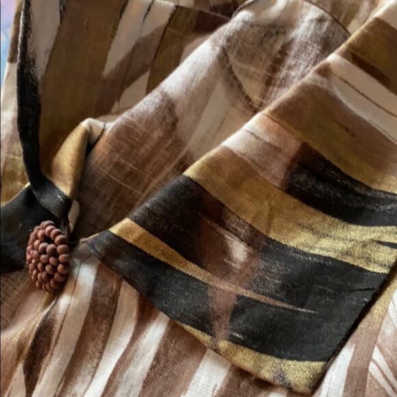 Elliott Lauren women’s 16 linen print cropped asymmetric jacket - Picture 8 of 8